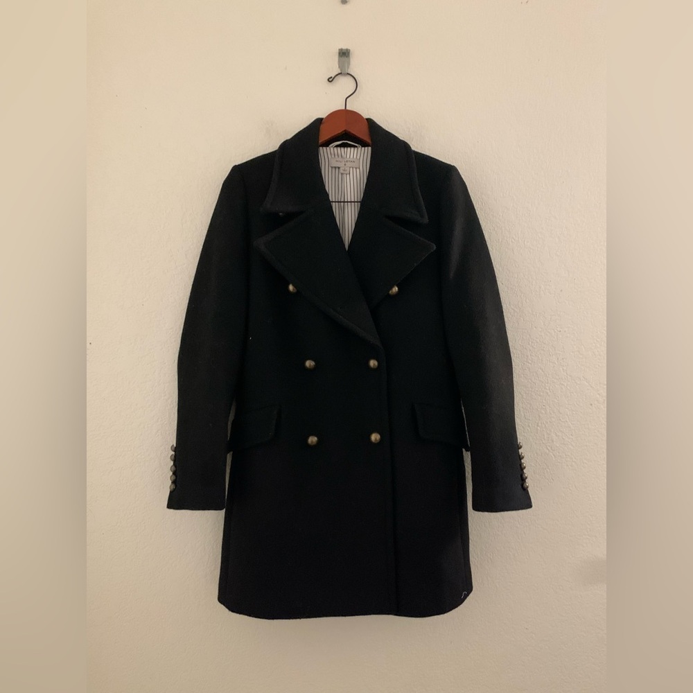 Nili Lotan x Target Size Small Women's Double Breasted Coat Black Wool Blend